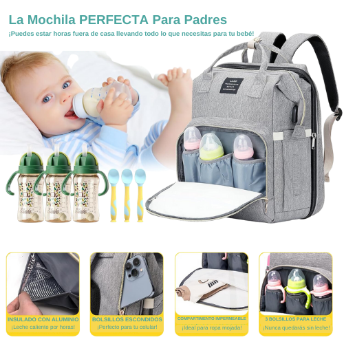 Mochila + Cuna Portátil + Mudador Para Cuidar A Tu Bebé (3 En 1)